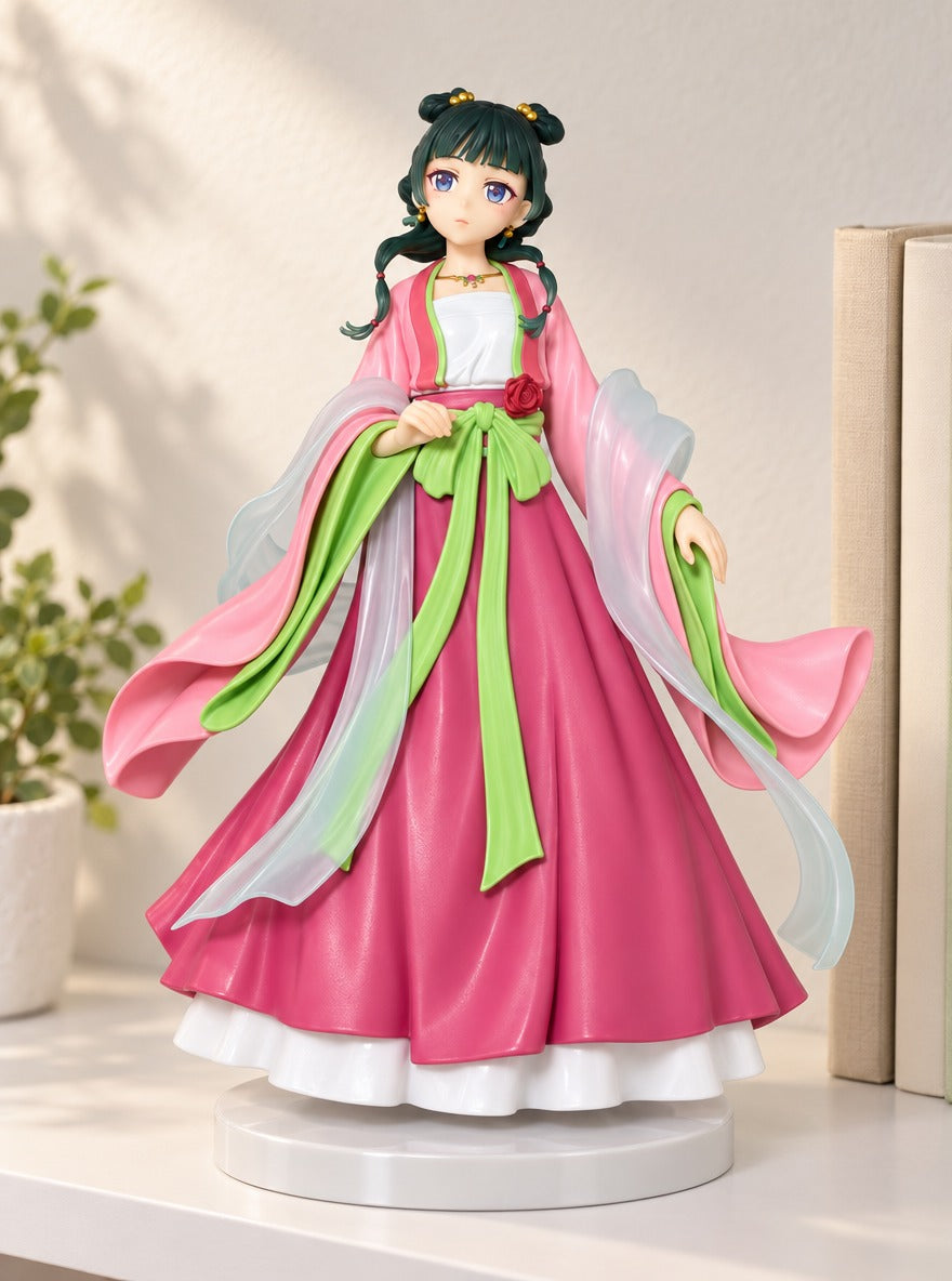 Maomao Pink Hanfu Figure – on a display shelf | Apothecary Diaries