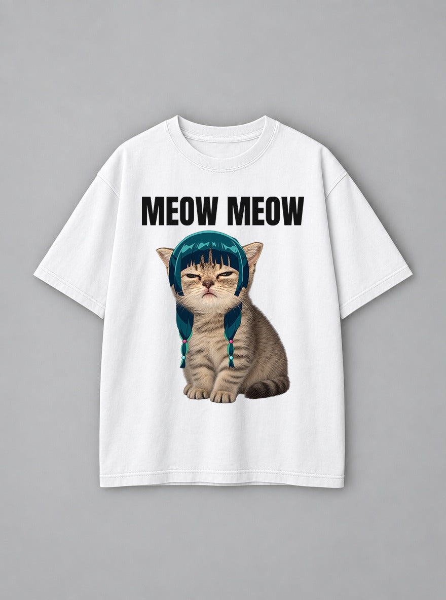 Meow Meow – White Tee – mockup | Apothecary Diaries