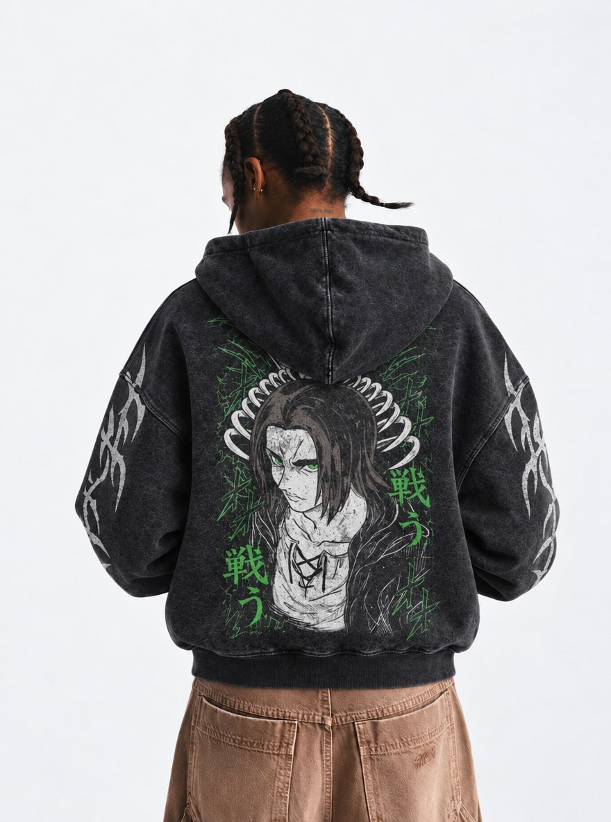 Eren Fight – Hoodie – model shot | Attack on Titan