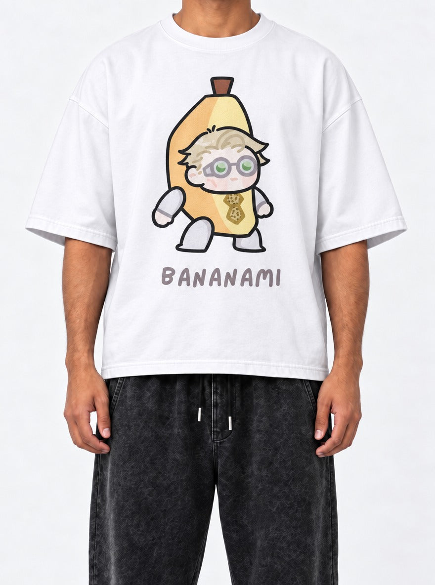 Bananami – White Tee – model shot | Meme Tees