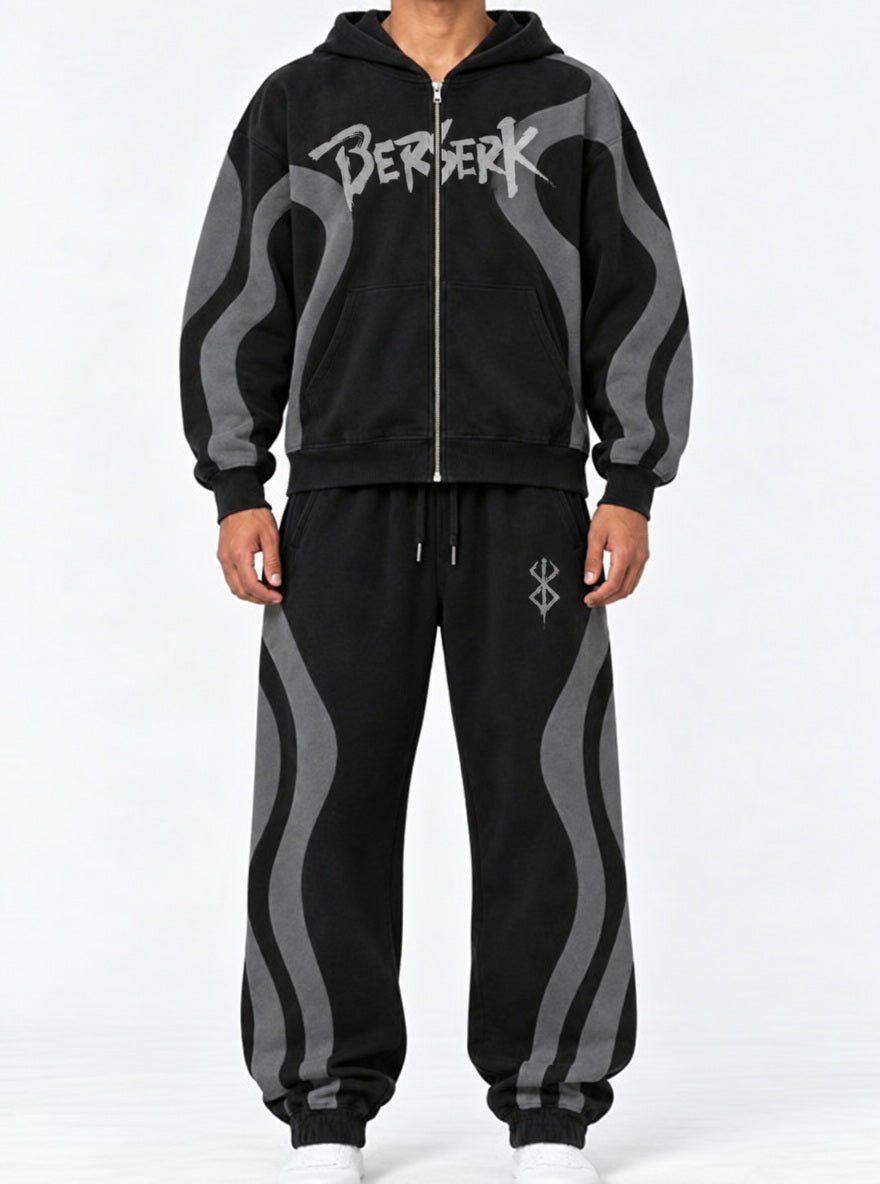 Black & Grey Co-ord Set – Brush Logo – model shot | Berserk