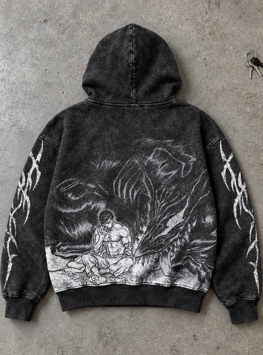Guts and Beast – Hoodie – flat-lay | Berserk