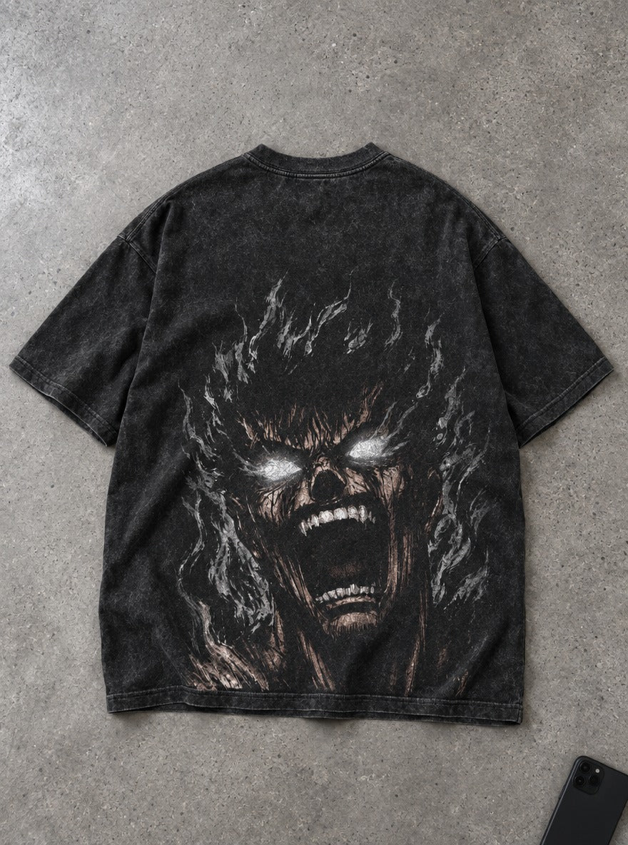 Guts Rage Scream – T-Shirt – flat-lay | Berserk
