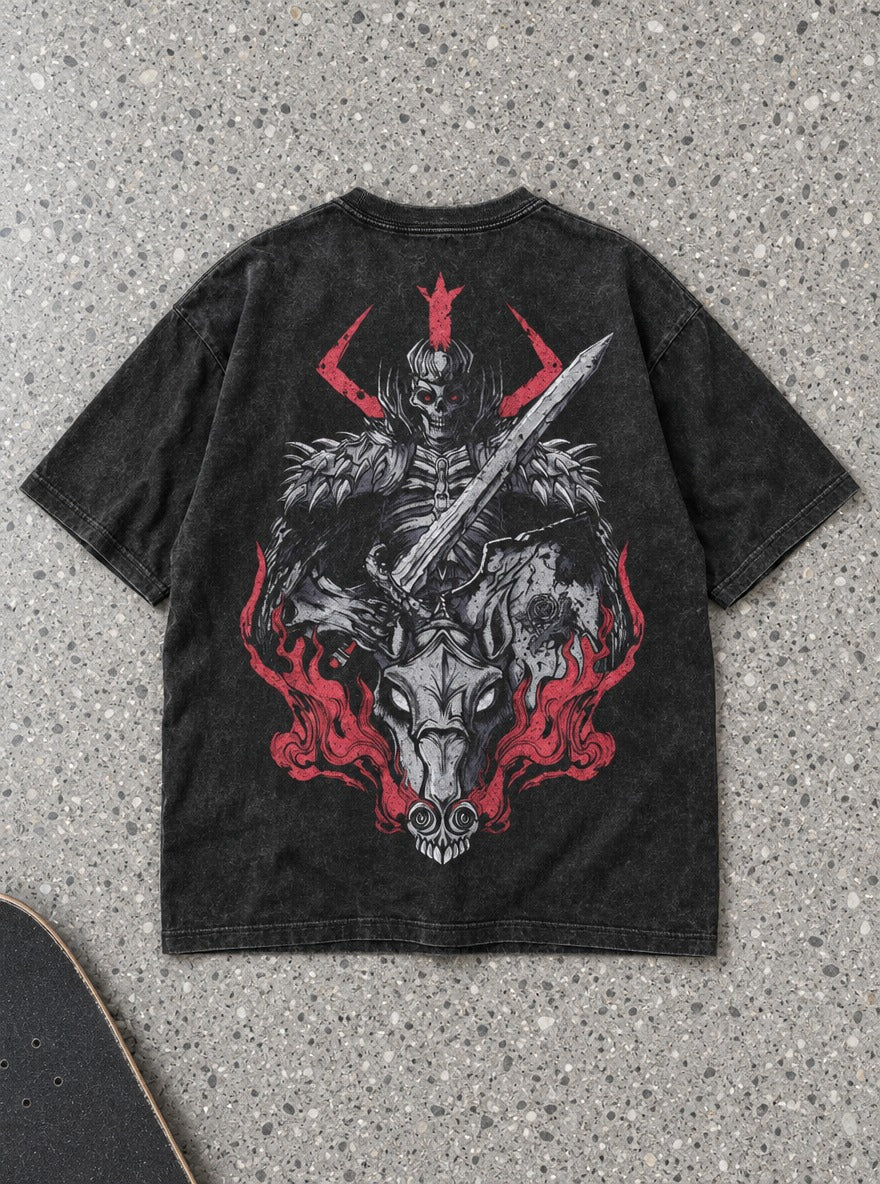 Skull Knight Steed – T-Shirt – flat-lay | Berserk