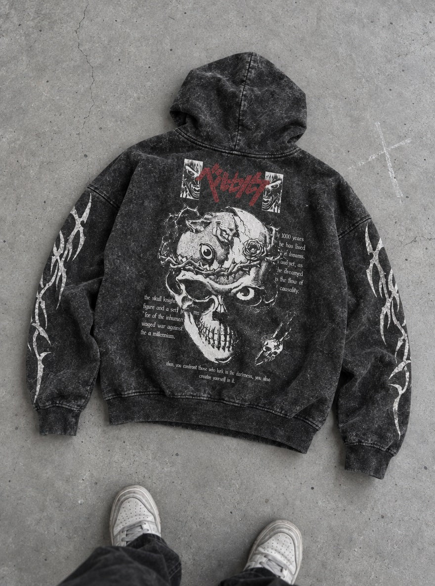 Skull Quote – Hoodie – flat-lay | Berserk