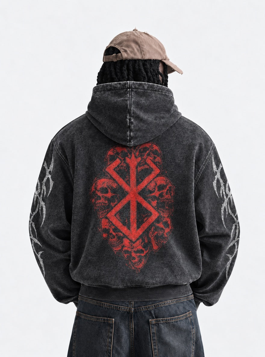 Skull Brand – Hoodie – model shot | Berserk