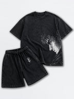 Black Tee & Shorts Combo – Bowed Head Guts – mockup | Berserk