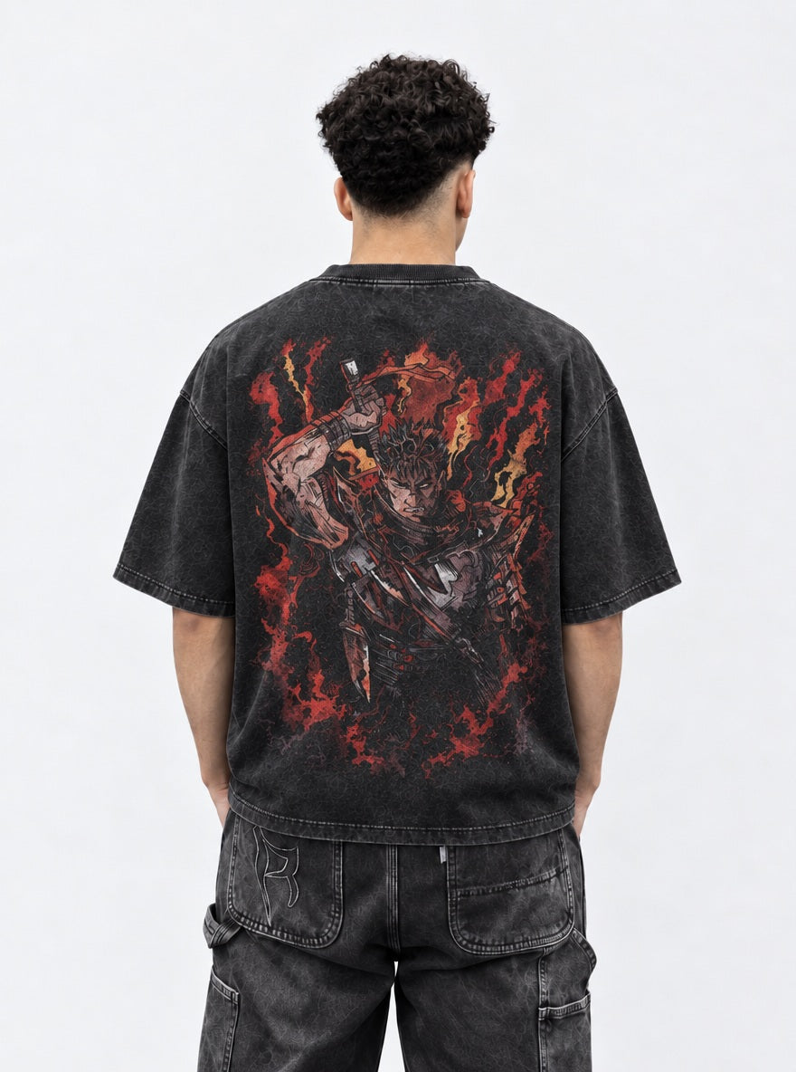 Blazing Guts – T-Shirt – model shot | Berserk