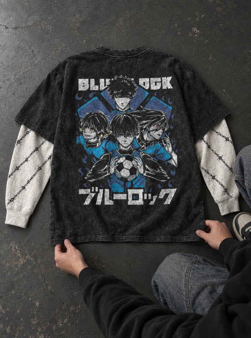Diamond Cluster – Double Sleeves – flat-lay | Blue Lock