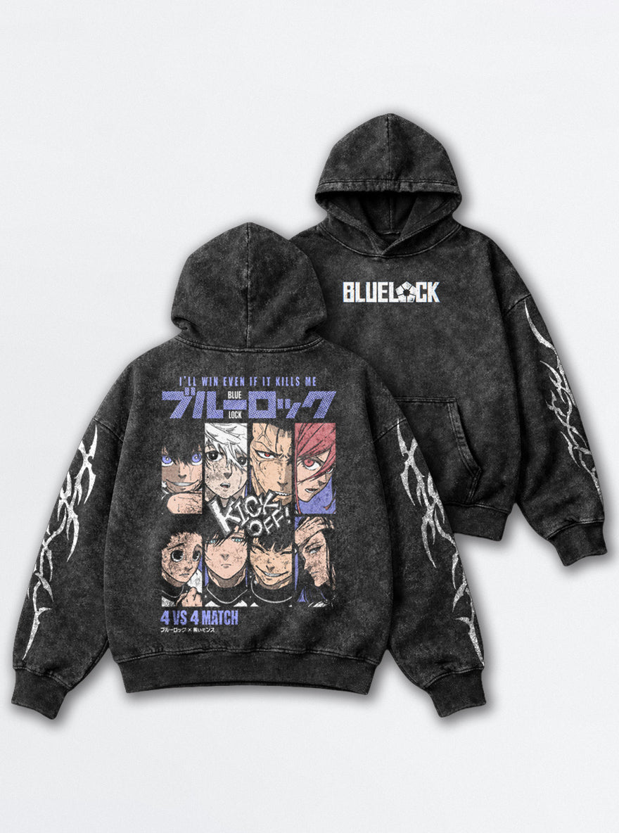 Graffiti Grid – Hoodie – mockup | Blue Lock