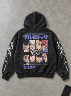 Graffiti Grid – Hoodie – flat-lay | Blue Lock