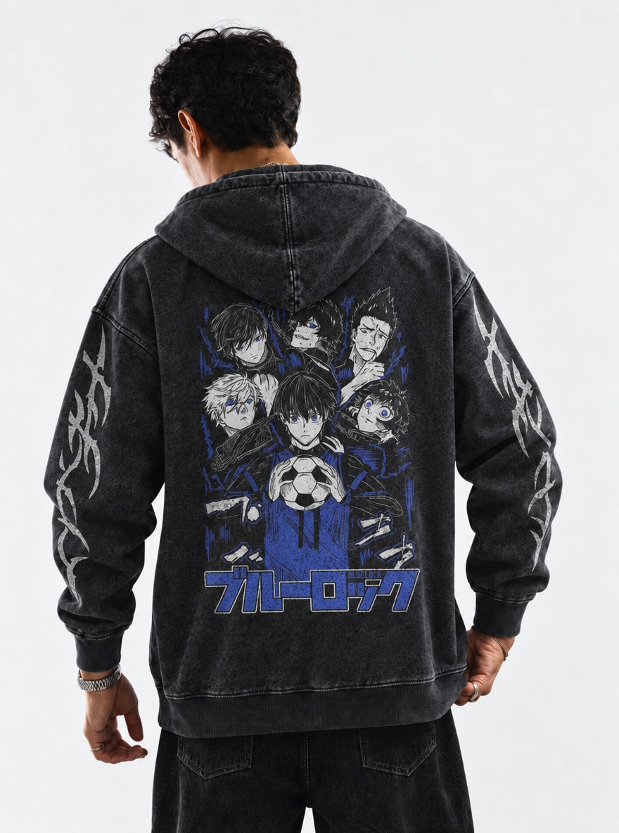 Isagi Orbit – Hoodie – model shot | Blue Lock