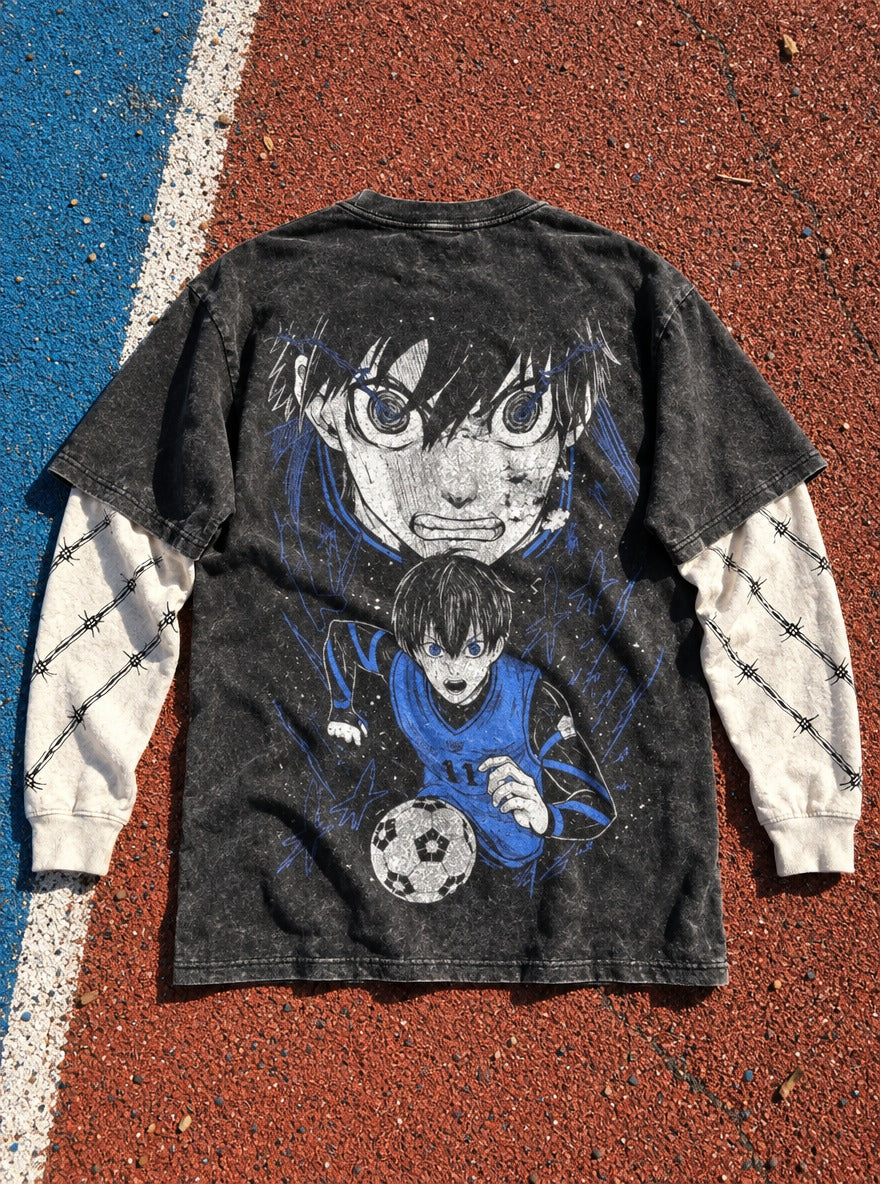 Split Focus – Double Sleeves – flat-lay | Blue Lock