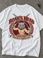 Boar's Head – White Tee – flat-lay | Meme Tees