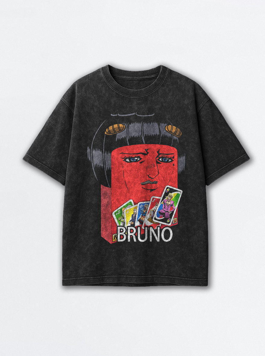 Bruno – Black Acid Wash Tee – mockup | Meme Tees