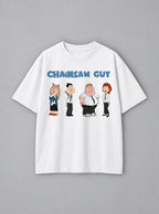 Chainsaw Guy – White Tee – mockup | Meme Tees
