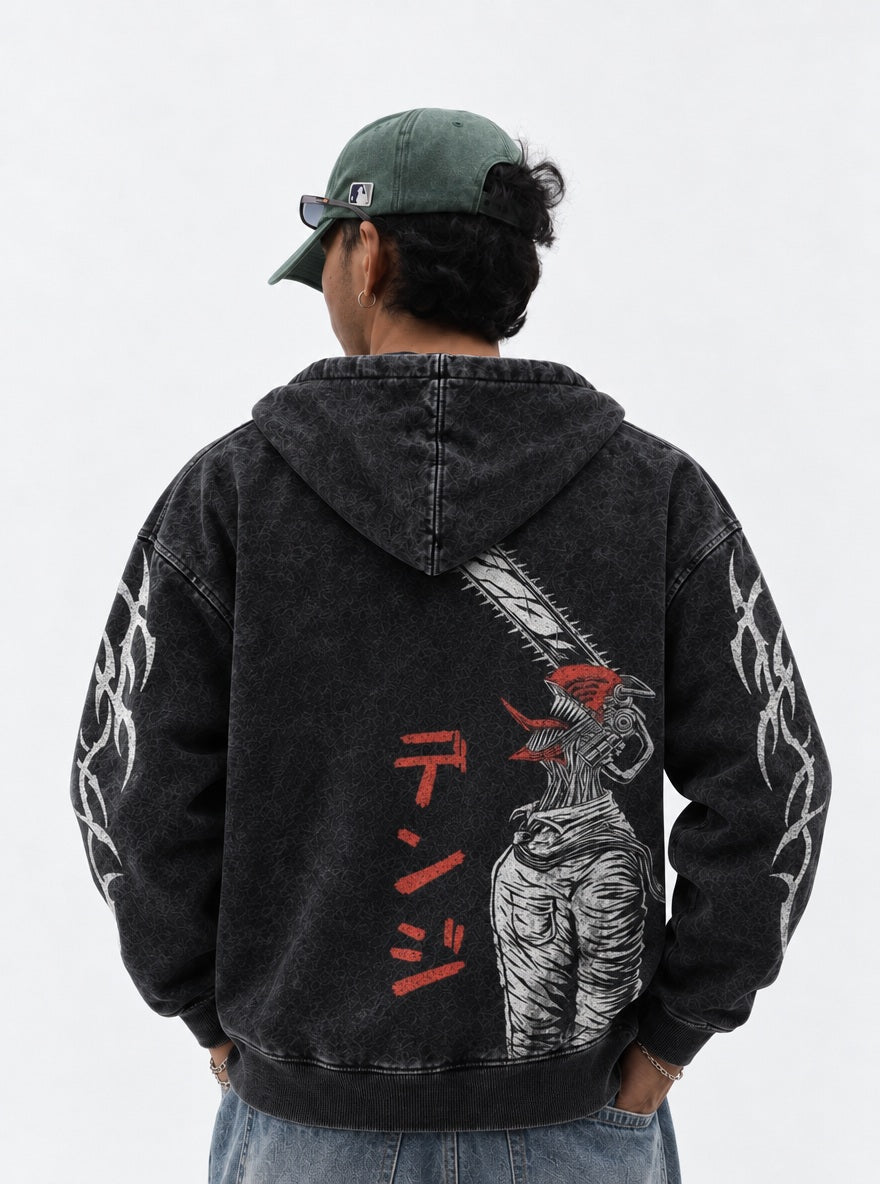 Devil Form Denji – Hoodie – model shot | Chainsaw Man