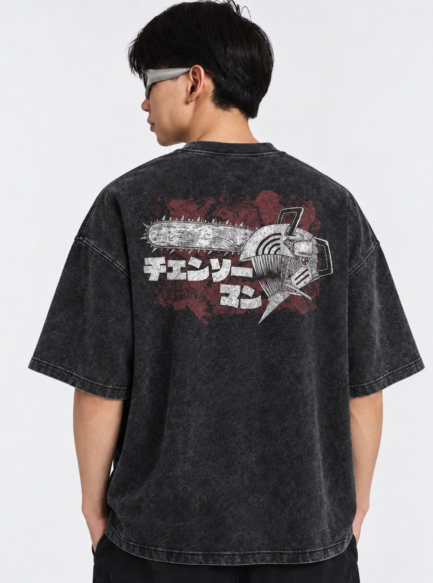 Chainsaw Head Logo – T-Shirt – model shot | Chainsaw Man