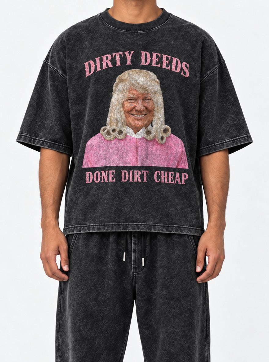 D4C – Black Acid Wash Tee – model shot | Meme Tees