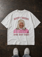 D4C – White Tee – flat-lay | Meme Tees