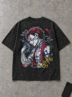Akaza Unleashed – Black T-Shirt – flat-lay | Demon Slayer