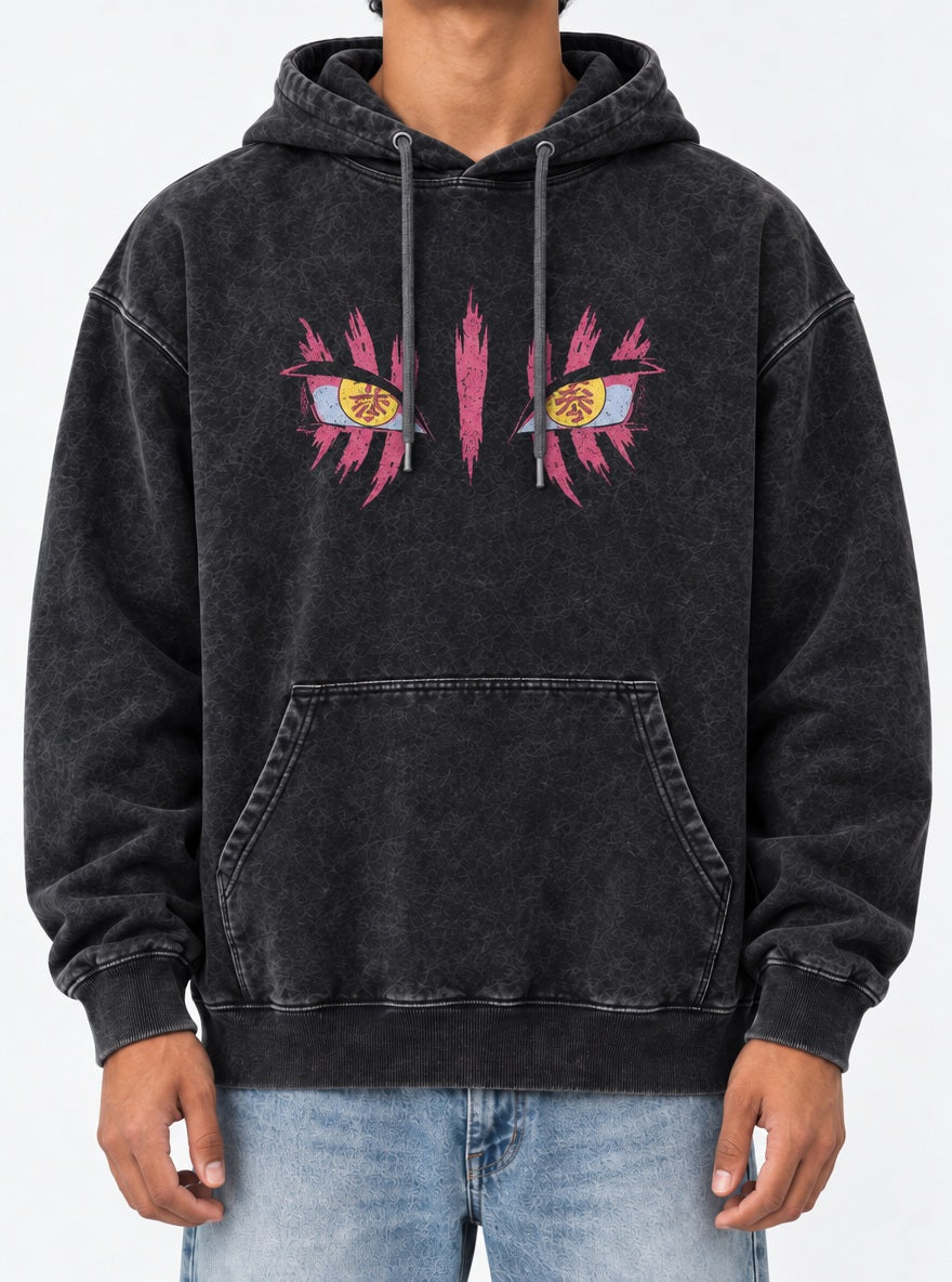 Akaza Eyes – Hoodie – model shot | Demon Slayer