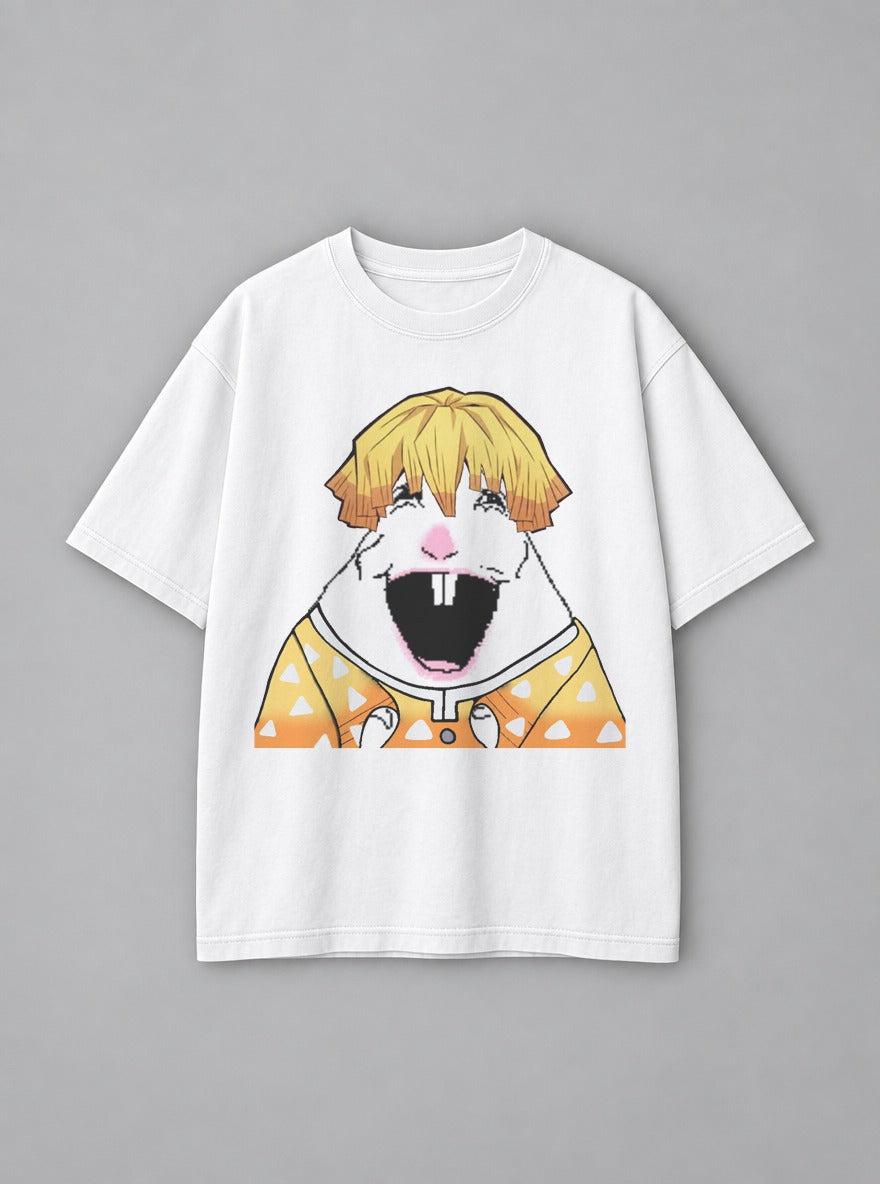 Bucktooth Zenitsu – White Tee – mockup | Demon Slayer