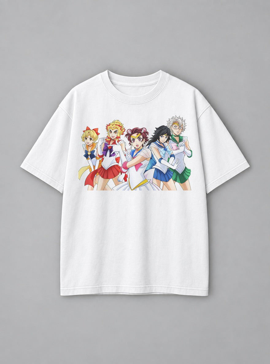 Demon Slayer Sailor Scouts – White Tee – mockup | Demon Slayer