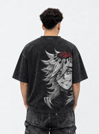 Doma Grin – Black T-Shirt – model shot | Demon Slayer