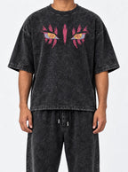 Akaza Eyes – Black T-Shirt – model shot | Demon Slayer