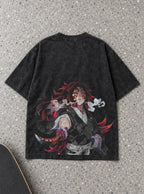 Kokushibo Smoke – Black T-Shirt – flat-lay | Demon Slayer