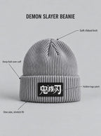 Slayer Crest Beanie 4-Pack – Grey – Demon Slayer Logo – details | Demon Slayer