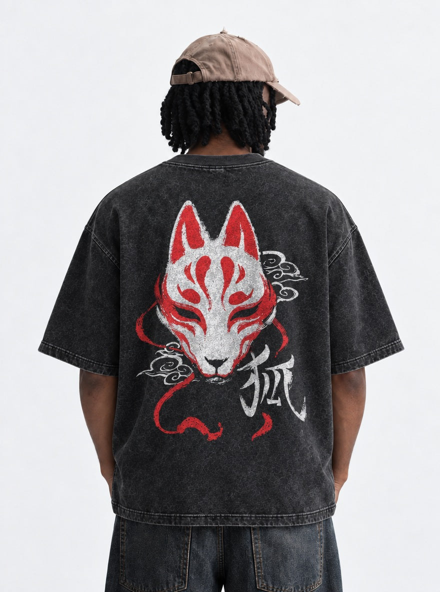 Slayer Mask – Black T-Shirt – model shot | Demon Slayer