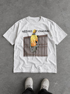 Nezuko Channn – White Tee – flat-lay | Demon Slayer