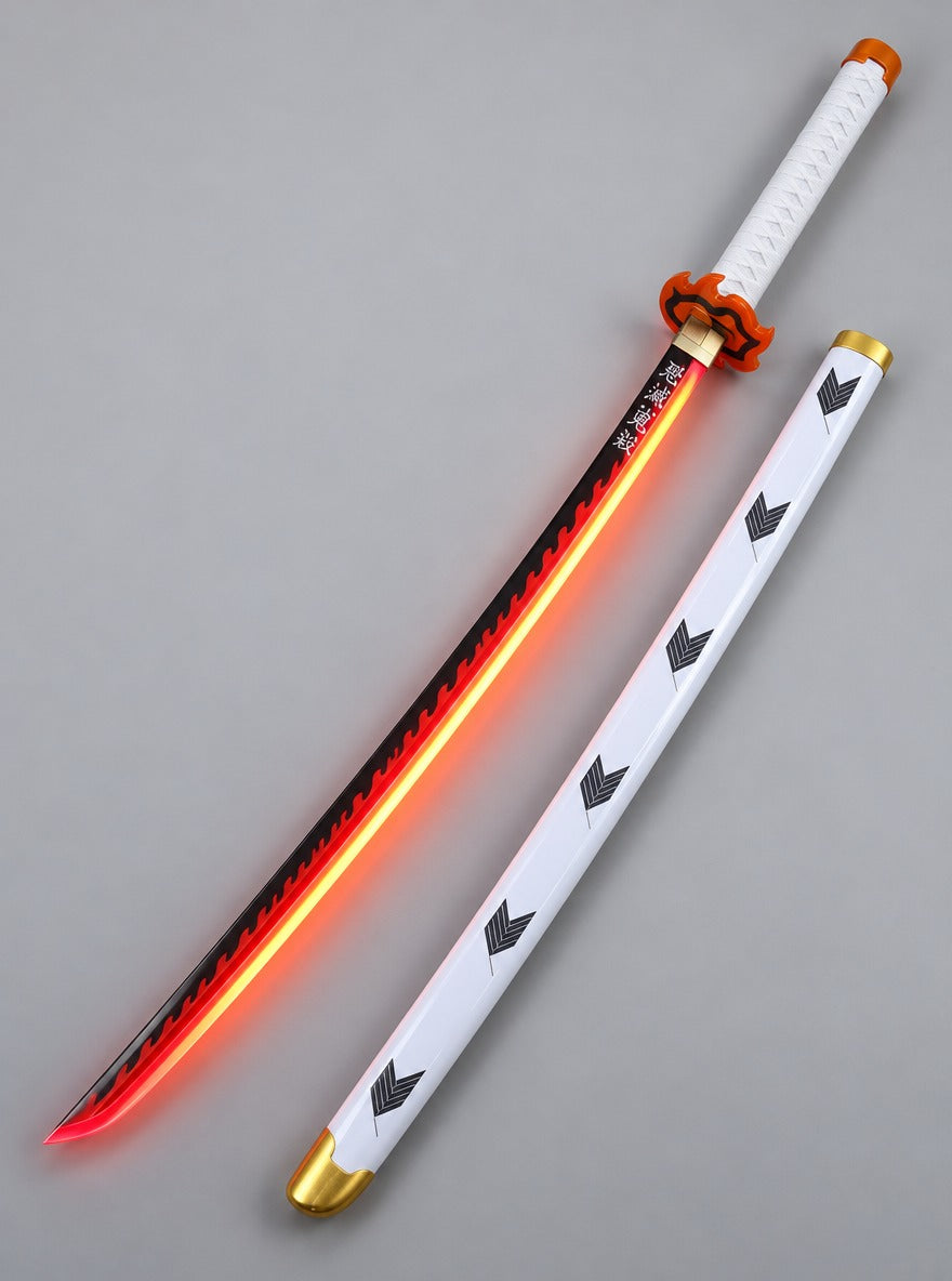 Nichirin LED Light-Up Katana – Rengoku – with scabbard | Demon Slayer
