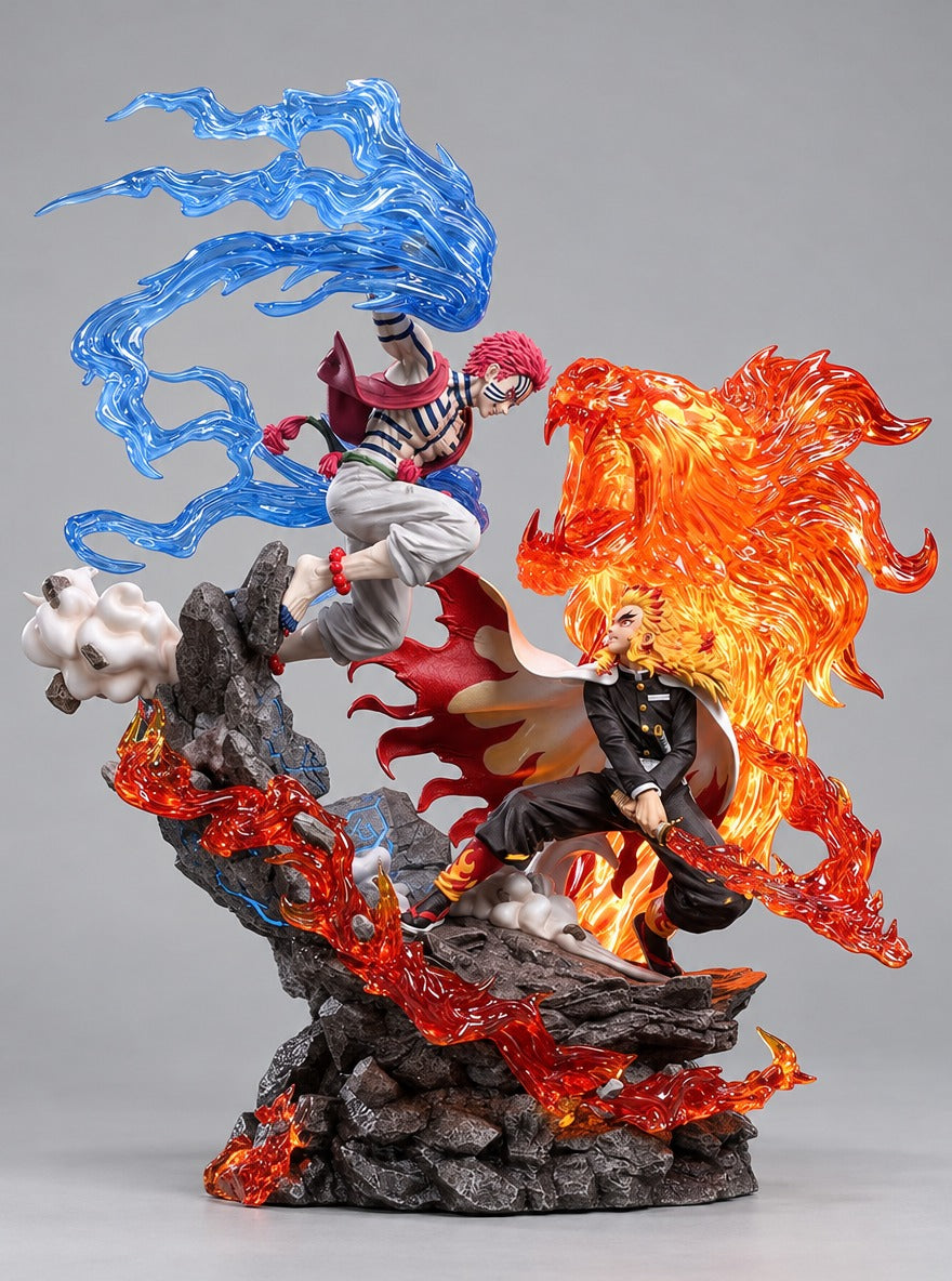 Rengoku vs Akaza Diorama Figure – front view | Demon Slayer