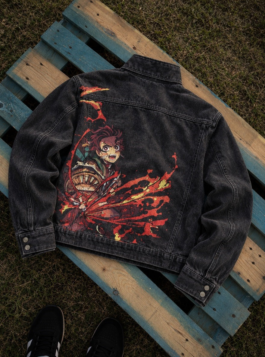 Rogue Jacket – Sun Slash – flat-lay | Demon Slayer