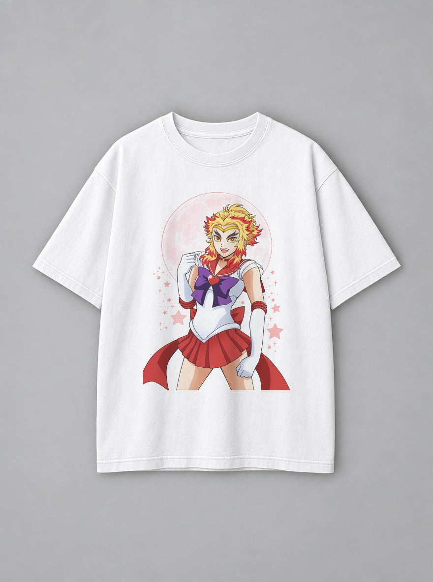 Sailor Rengoku – White Tee – mockup | Demon Slayer