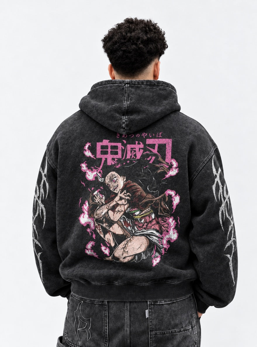 Nezuko Rage – Hoodie – model shot | Demon Slayer