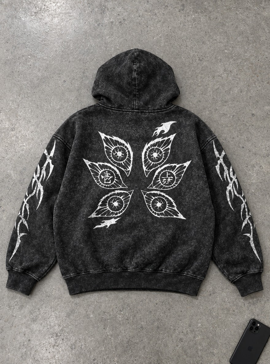 Six Eyes – Hoodie – flat-lay | Demon Slayer