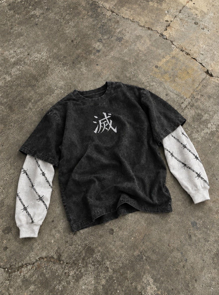Slayer Mark – Double Sleeves – flat-lay | Demon Slayer