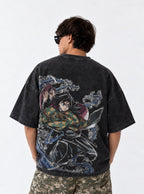 Giyu Strike – Black T-Shirt – model shot | Demon Slayer