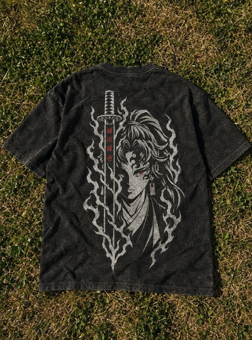 Yoriichi Blade – Black T-Shirt – flat-lay | Demon Slayer