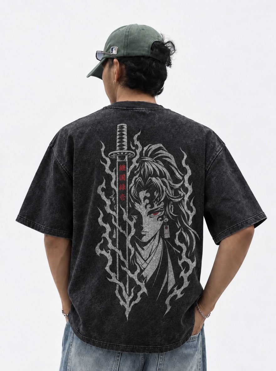 Yoriichi Blade – Black T-Shirt – model shot | Demon Slayer