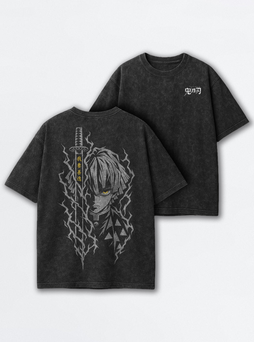 Zenitsu Blade – Black T-Shirt – mockup | Demon Slayer