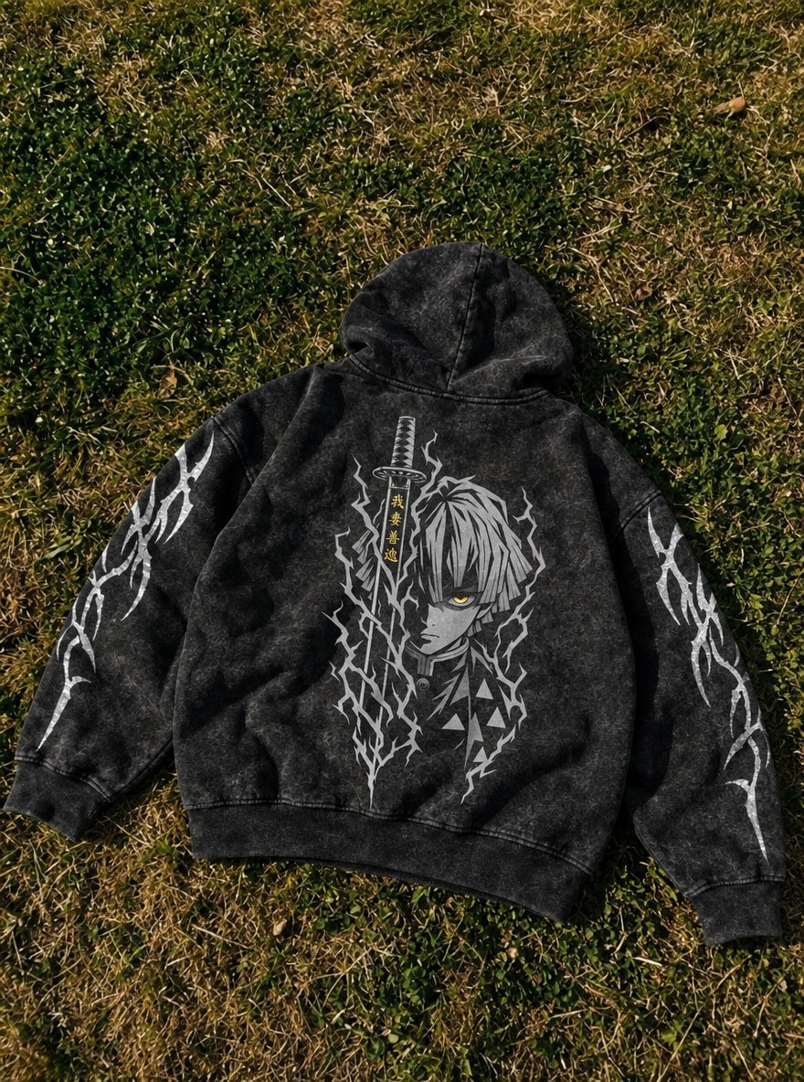 Zenitsu Blade – Hoodie – flat-lay | Demon Slayer