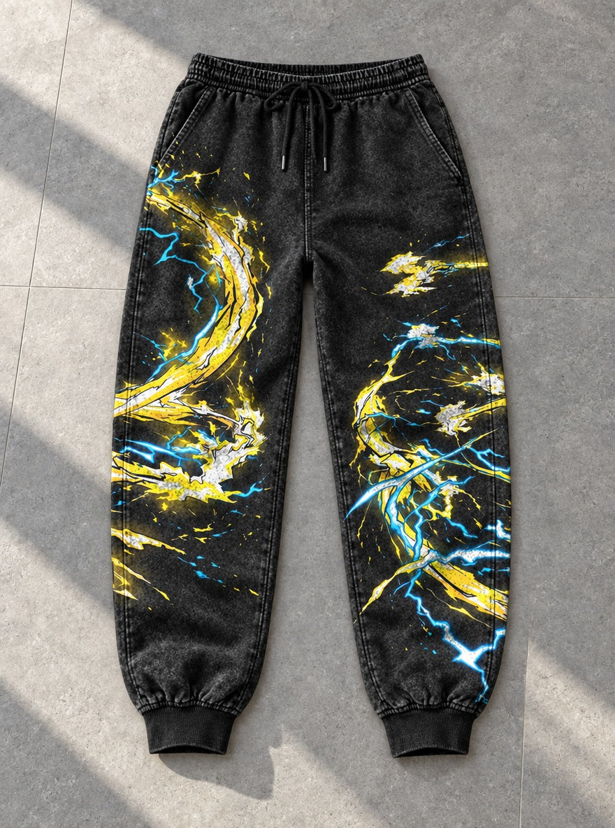 Thunder Breathing Joggers – Thunder Breathing Joggers – flat-lay | Demon Slayer