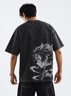Tanjiro Resolve – Black T-Shirt – model shot | Demon Slayer