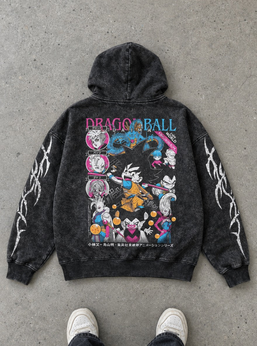 Mini Goku Crew – Hoodie – flat-lay | Dragon Ball