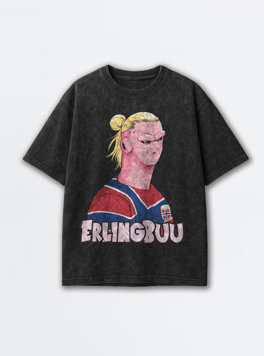 Erling Buu – Black Acid Wash Tee – mockup | Meme Tees